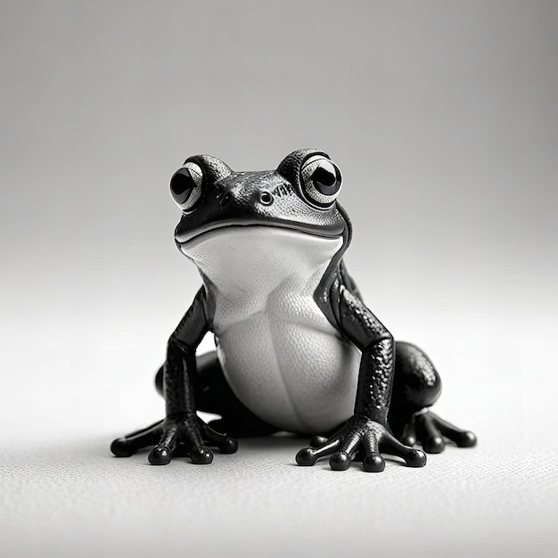 Photo cute frog plastic toy on a white background