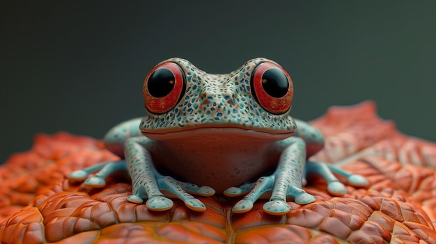 Cute frog seating on a leaf Generated by artificial intelligence