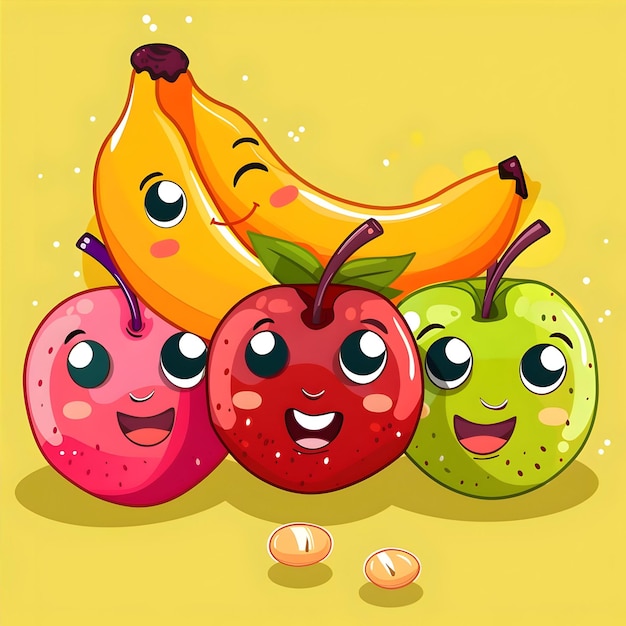 Photo cute fruit loved ai generator