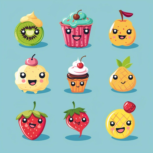 Cute fruit vector