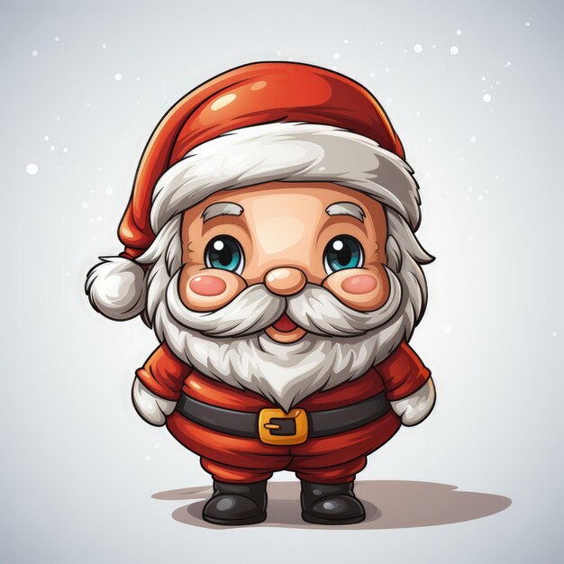 A Cute and Fun Santa Claus on a Simple White Background