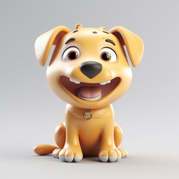 Cute funny cartoon dog with funny expression cartoon character smile face dog Generative AI