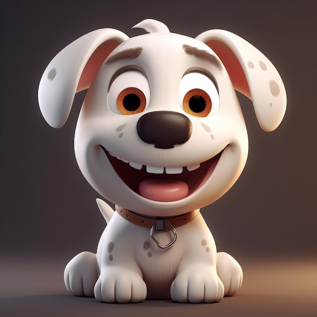 Cute funny cartoon dog with funny expression cartoon character smile face dog Generative AI