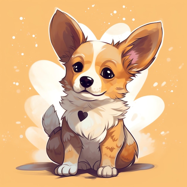 Cute funny Corgi lively and active full of energy of love