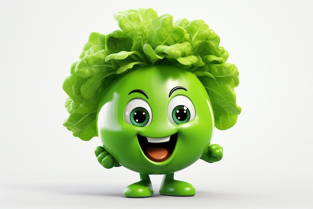 Cute funny and emotional vegetables character animated animated expressions quirky expressions playful expressions white background happy cabbage