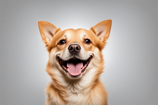 A cute Funny little dog Happy Smiling Dog with a big teeth smile Ai Image