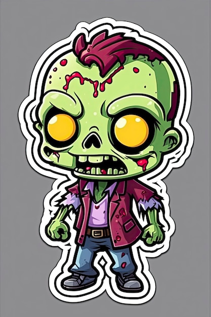 Photo cute funny zombie sticker