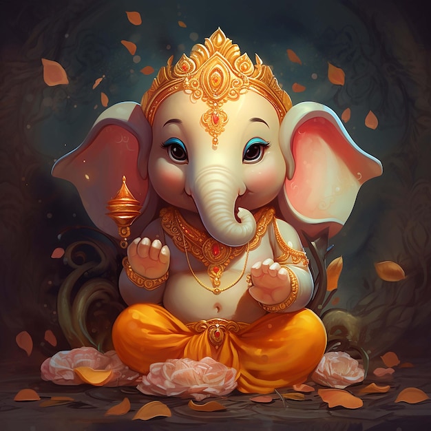 Cute ganesha ganesha vector cute god culture hindu celebration india illustration hinduism