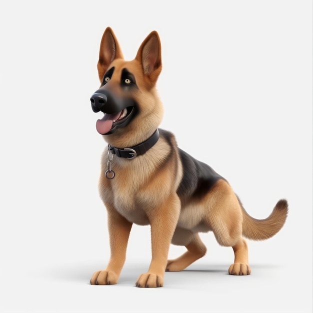 Cute German shepherd in anime style generative AI