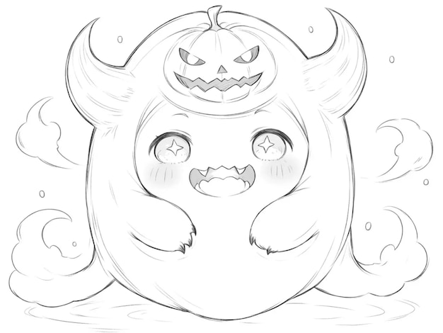 Photo cute ghost halloween boo illustration