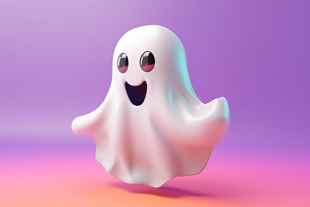 Cute ghost halloween theme Generative Ai