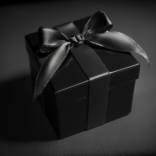 Cute gift black and white 3d illustrated