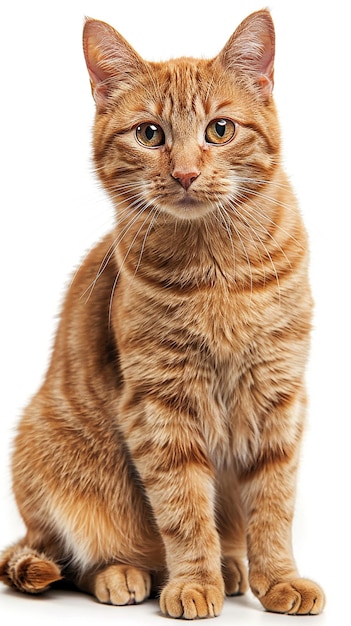 Cute Ginger Cat Sitting and Looking at the Camera