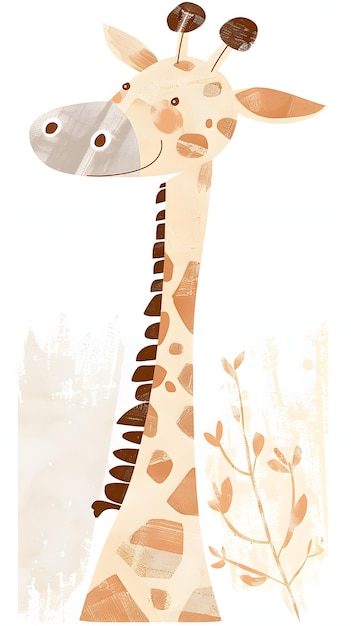 Photo a cute giraffe boho clipart