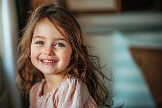 Photo cute girl smiling stock photo of cute little girl copy space free space