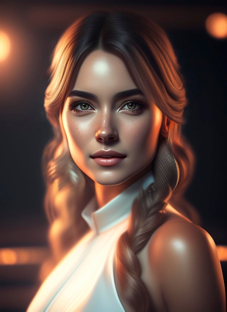 cute girl with pretty face, creative ai