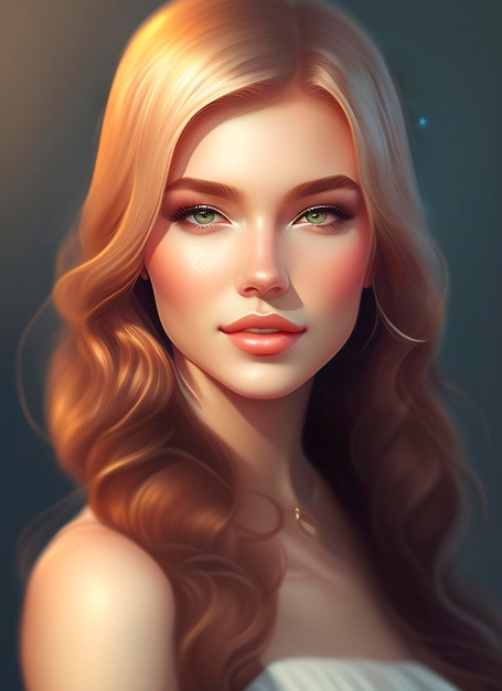 cute girl with pretty face, creative ai