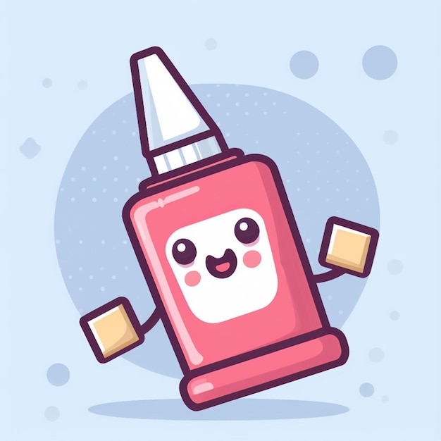 Photo cute glue stick cartoon illustration