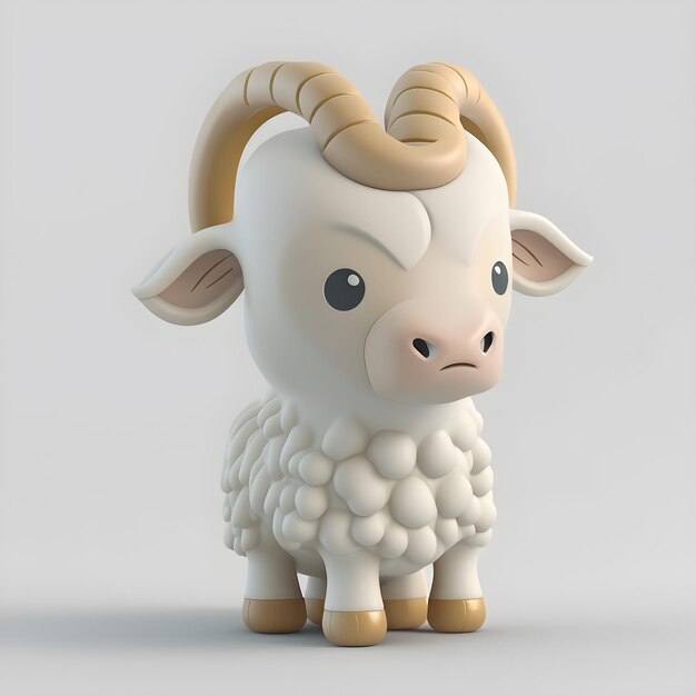 Cute goat character design generative ai