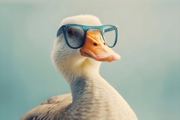 Cute Goose funny portrait hipster style