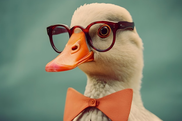 Cute Goose funny portrait hipster style