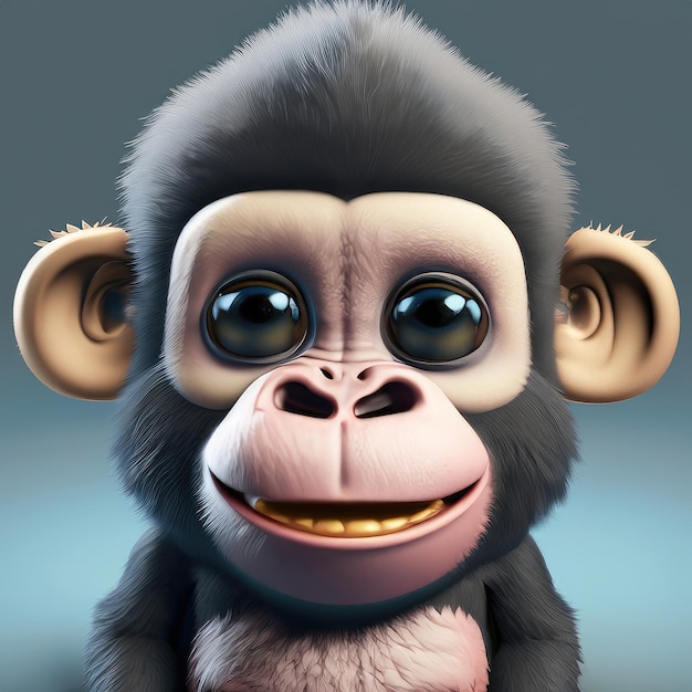 Cute Gorilla 3d character