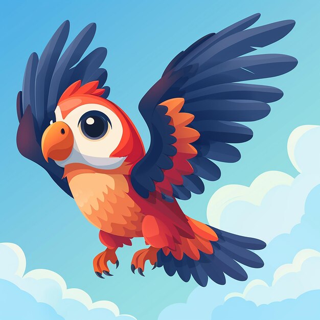 Photo cute griffin soaring majestically cartoon vector icon