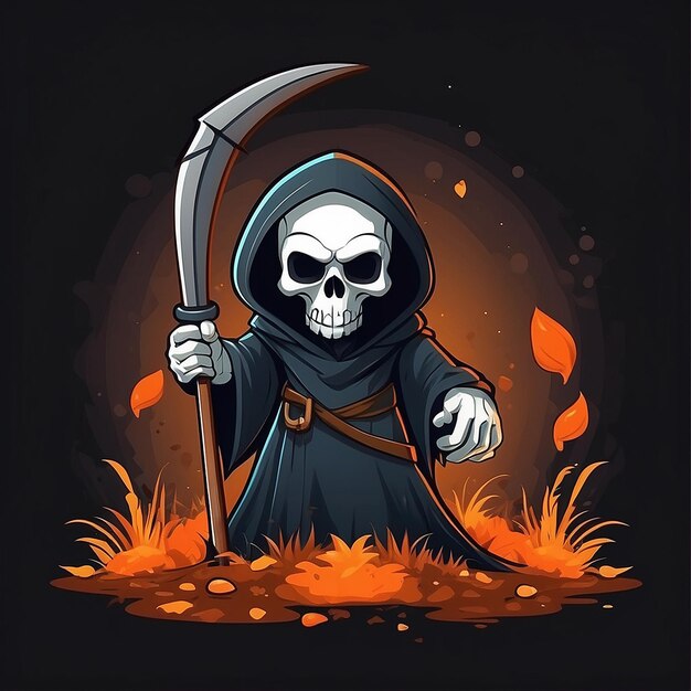 Photo cute grim reaper scythe gaming icon