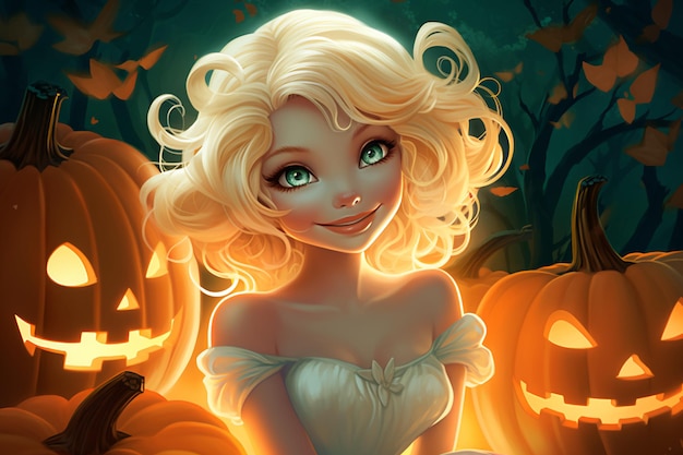 Cute Halloween Anime Delight Playful Magic in Every Frame