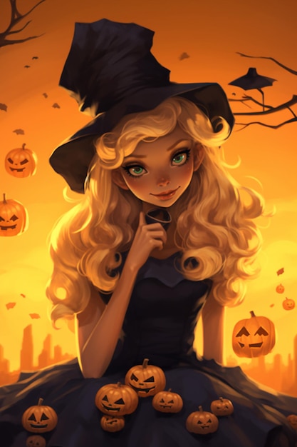 Cute Halloween Anime Delight Playful Magic in Every Frame