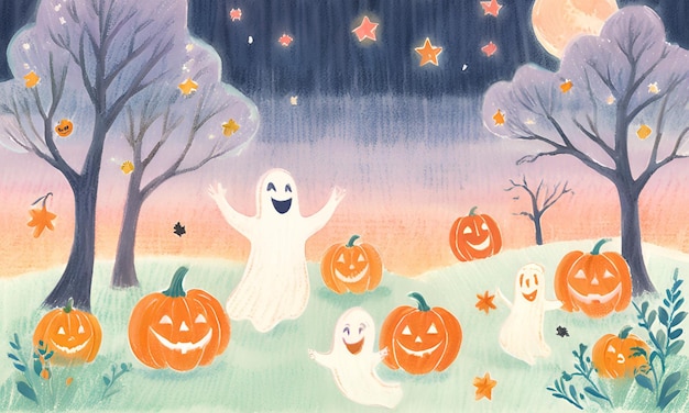 Cute halloween background