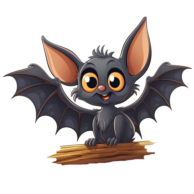 Photo cute halloween bat sticker clipart ai generated