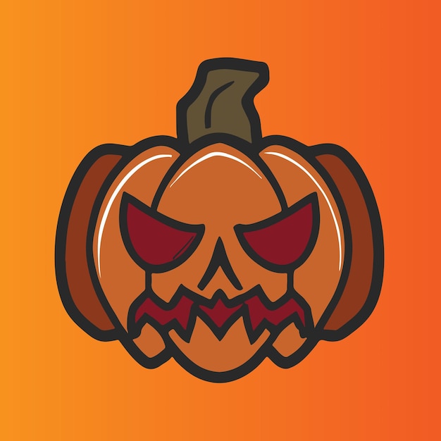 Cute halloween evil pumpkin illustration halloween pumpkin