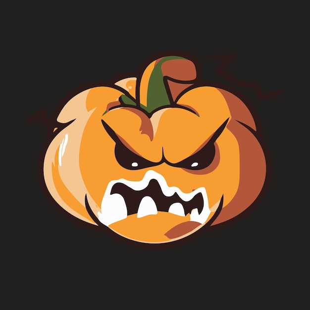 Cute halloween evil pumpkin illustration halloween pumpkin