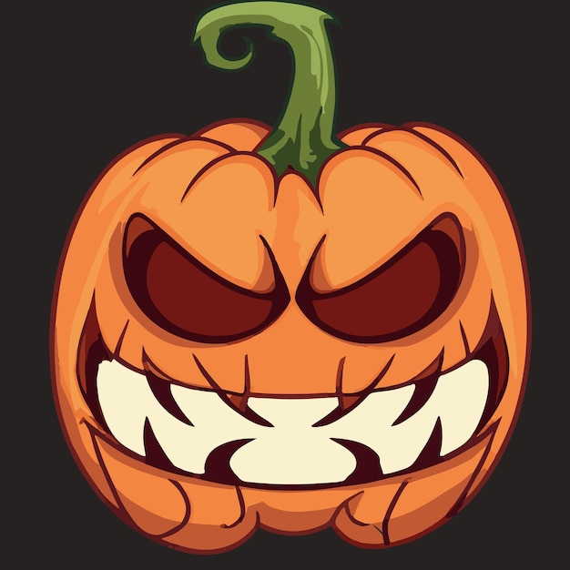 Cute halloween evil pumpkin illustration halloween pumpkin