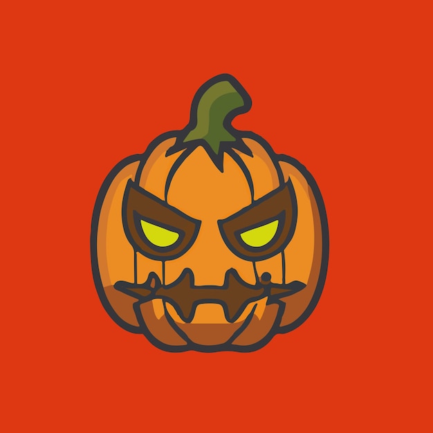 Cute halloween evil pumpkin illustration halloween pumpkin