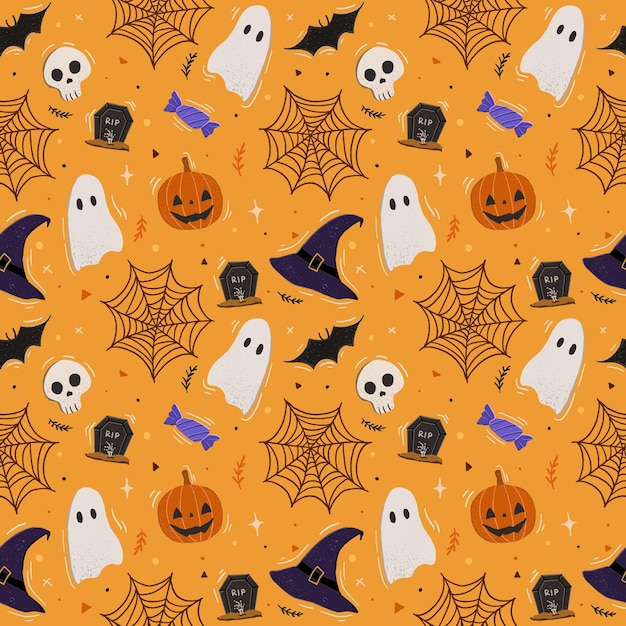 Cute Halloween Illustration Pattern Design