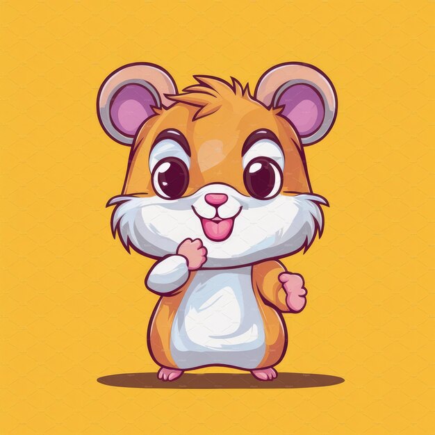 Photo cute hamster holding the cheek cartoon icon