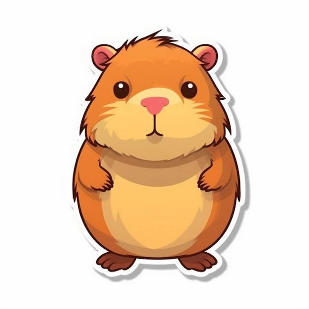 cute hamster vector character white background