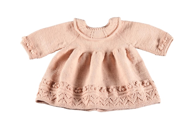 Photo cute hand knitted childrens dress