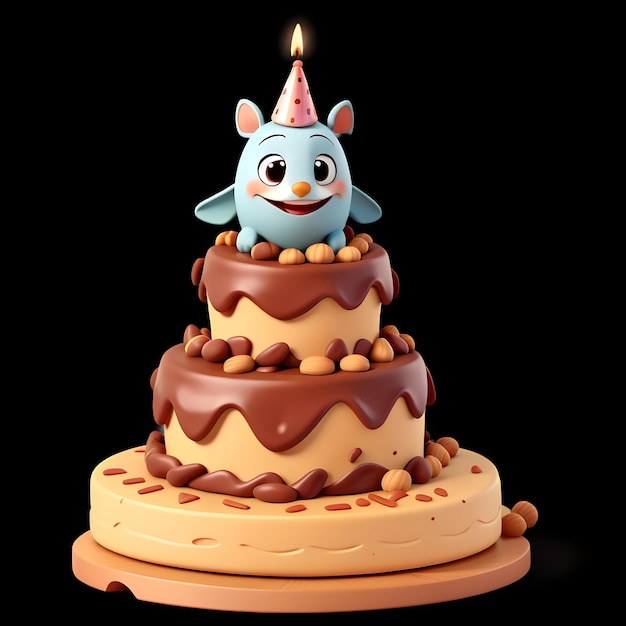 Cute Happy Birthday Cartoon Characters Adorable Celebration