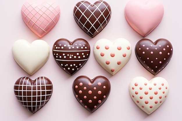 Cute heartshaped chocolates for greetings Generative AI