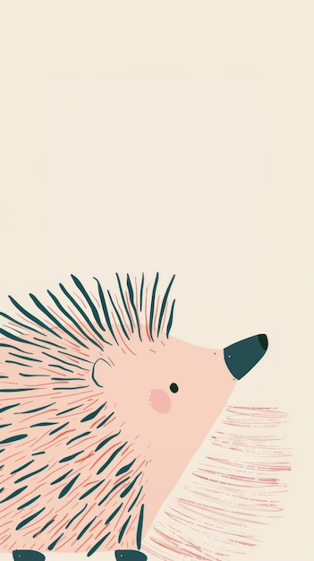 Photo cute hedgehog minimalist mobile wallpaper