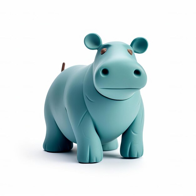 Photo cute hippopotamus toy model for children39s play simplistic lowfi ar experience