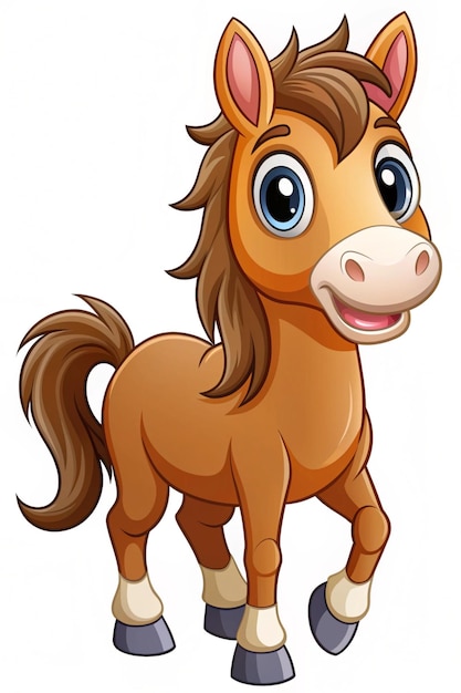 Photo cute horse cartoon