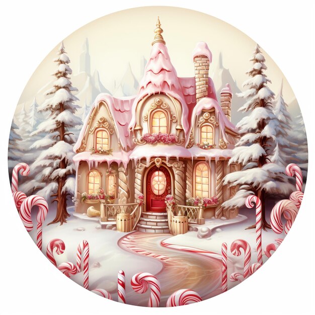 Cute House Image Candy Canes Inside