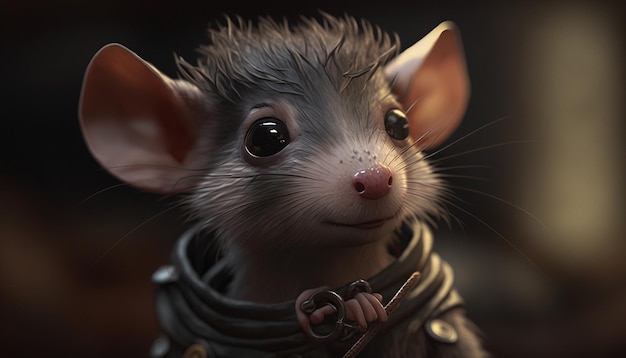 Cute humanoid giant rat image Ai generated art