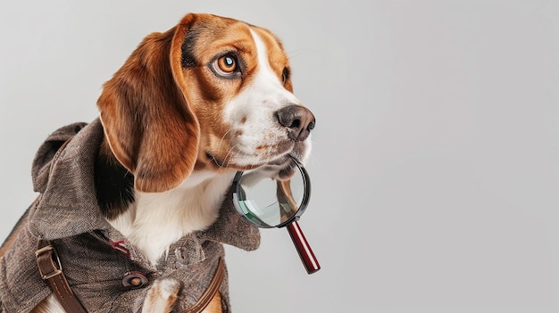 Cute and Humorous Beagle Dog Adopting a Detective Pose