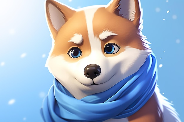 Cute Husky Dog Husky animated AI Generated