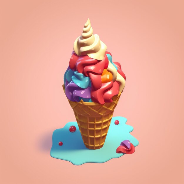 Cute ice cream illustration image